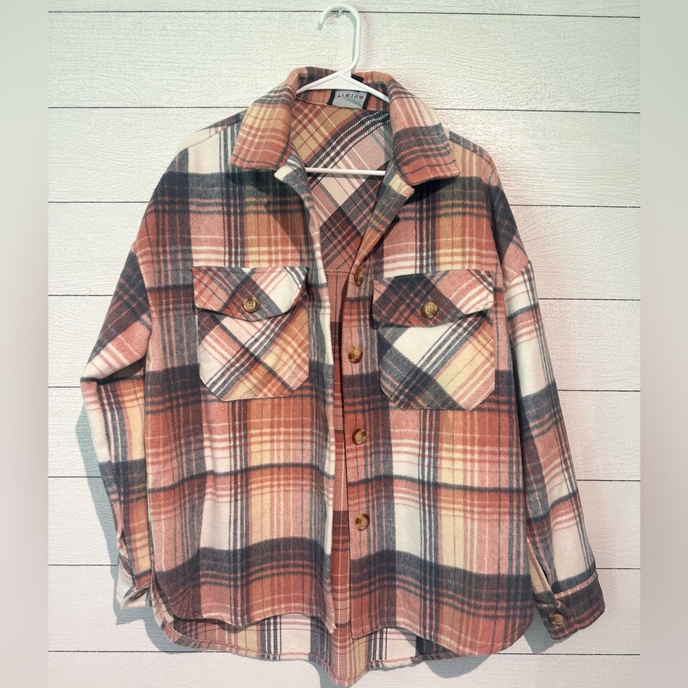 Plaid cozy Shacket. NOT scratchy!